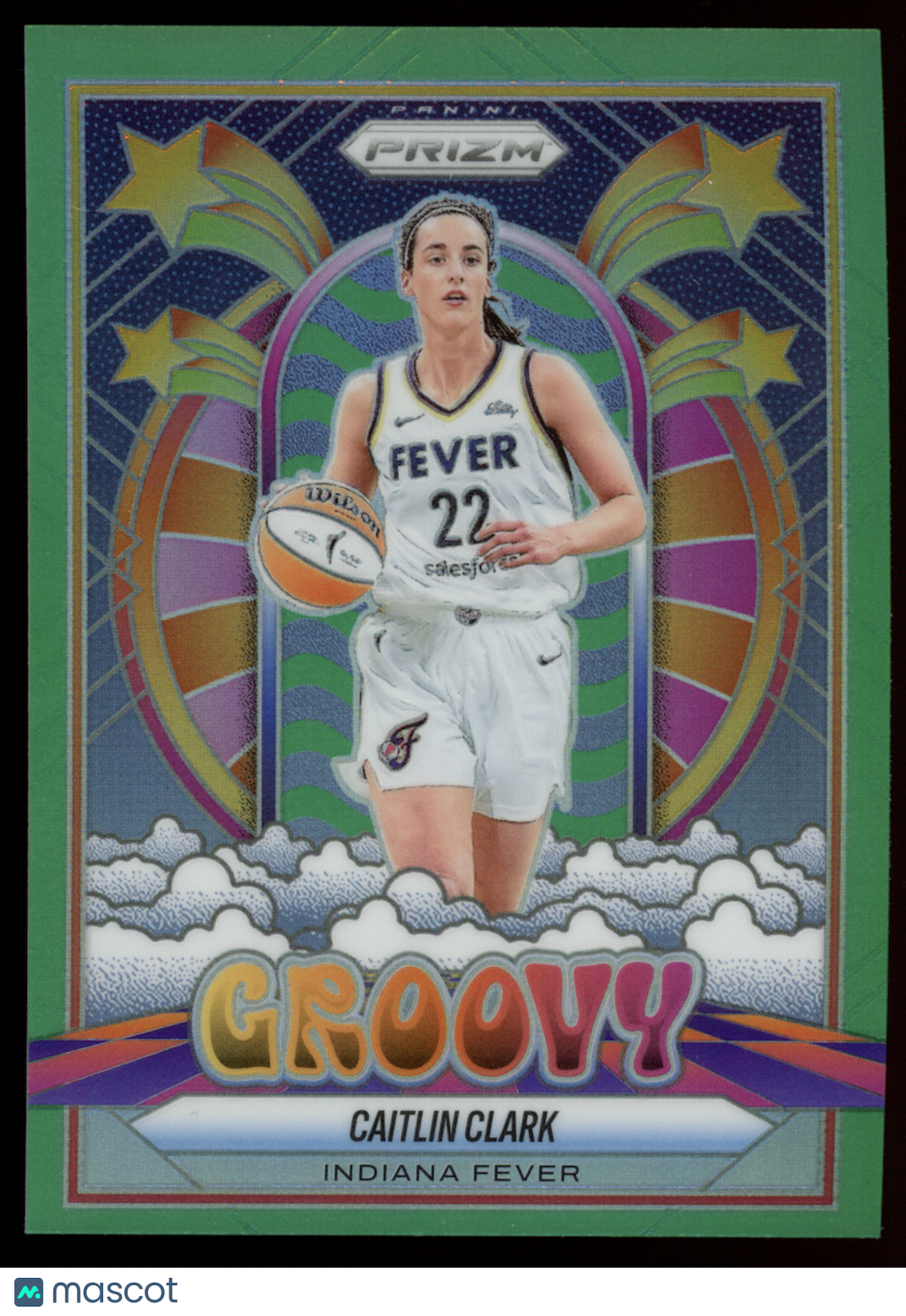 CAITLIN CLARK 2025 Panini Prizm WNBA Groovy Green Parallel #10 Fever