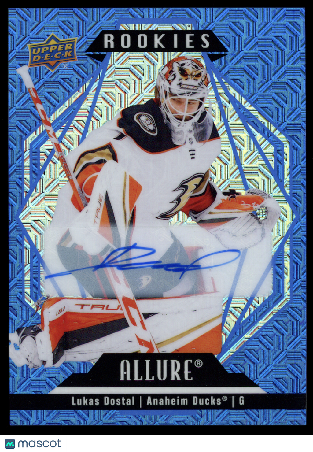 LUKAS DOSTAL 2022-23 Upper Deck Allure Blue Line Rookie Auto /35 #119 Ducks