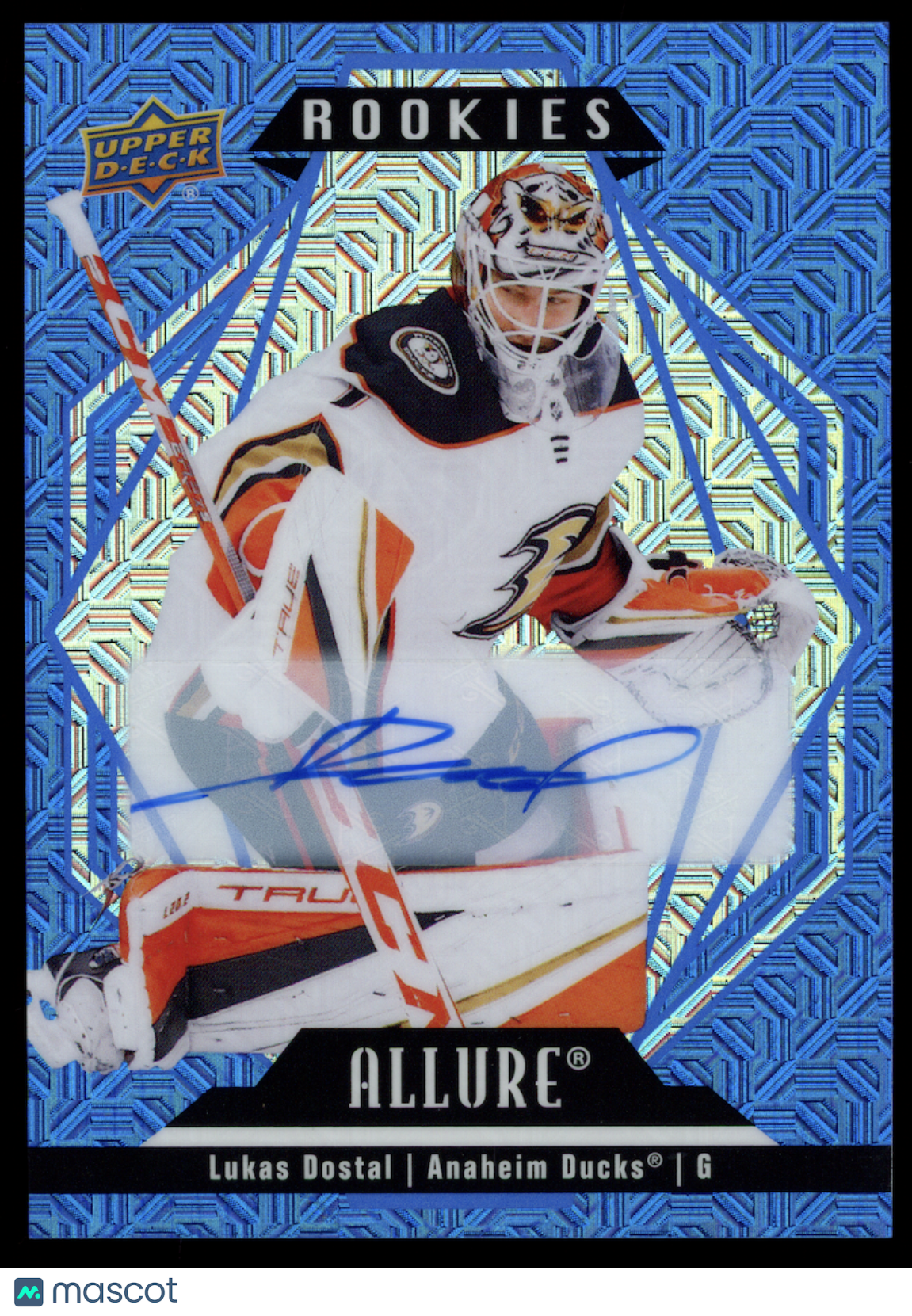 LUKAS DOSTAL 2022-23 Upper Deck Allure Blue Line Rookie Auto /35 #119 Ducks