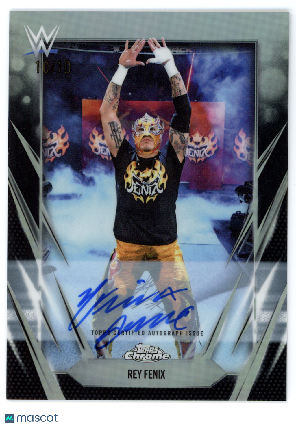 REY FENIX 2026 Topps Chrome WWE Auto Black Refractor /10 #IIA-FEN