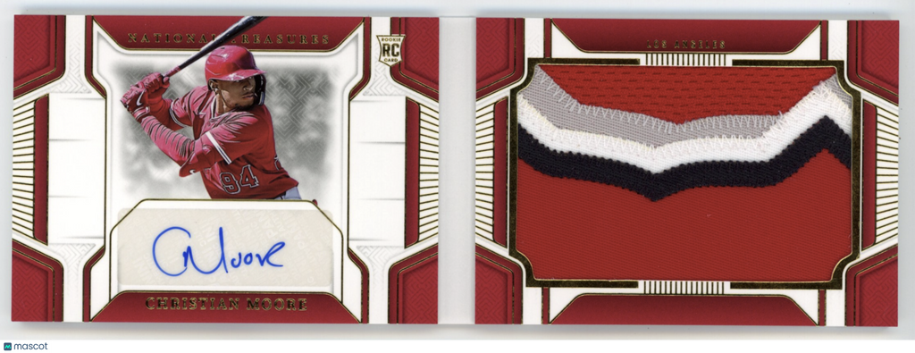 CHRISTIAN MOORE 2025 National Treasures Rookie Patch Auto Booklet /35 #JM-CHM