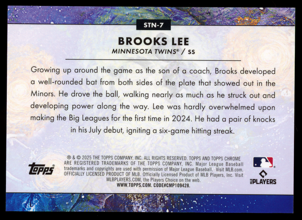 BROOKS LEE 2025 Topps Cosmic Chrome Rookie Stars in the Night Lunar Eclipse /10