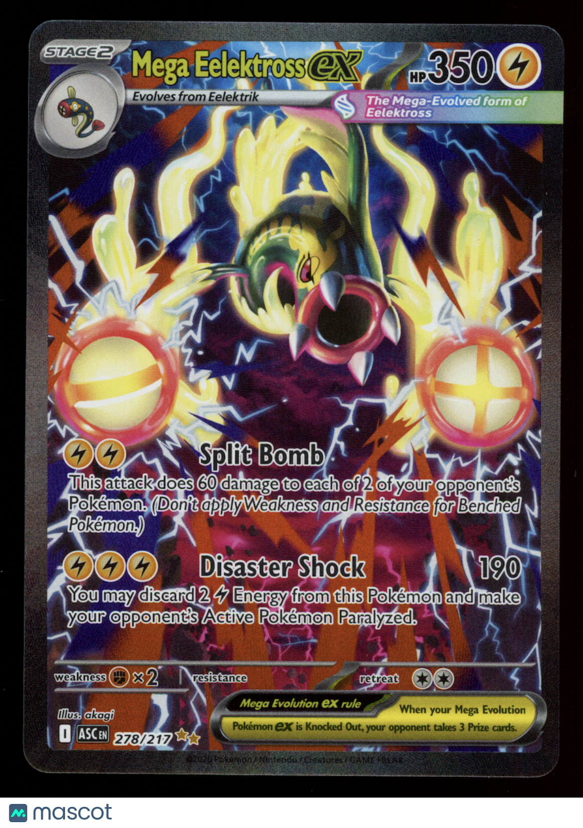 MEGA EELEKTROSS EX Pokemon ME Ascended Heroes #278 Special Illustration Rare