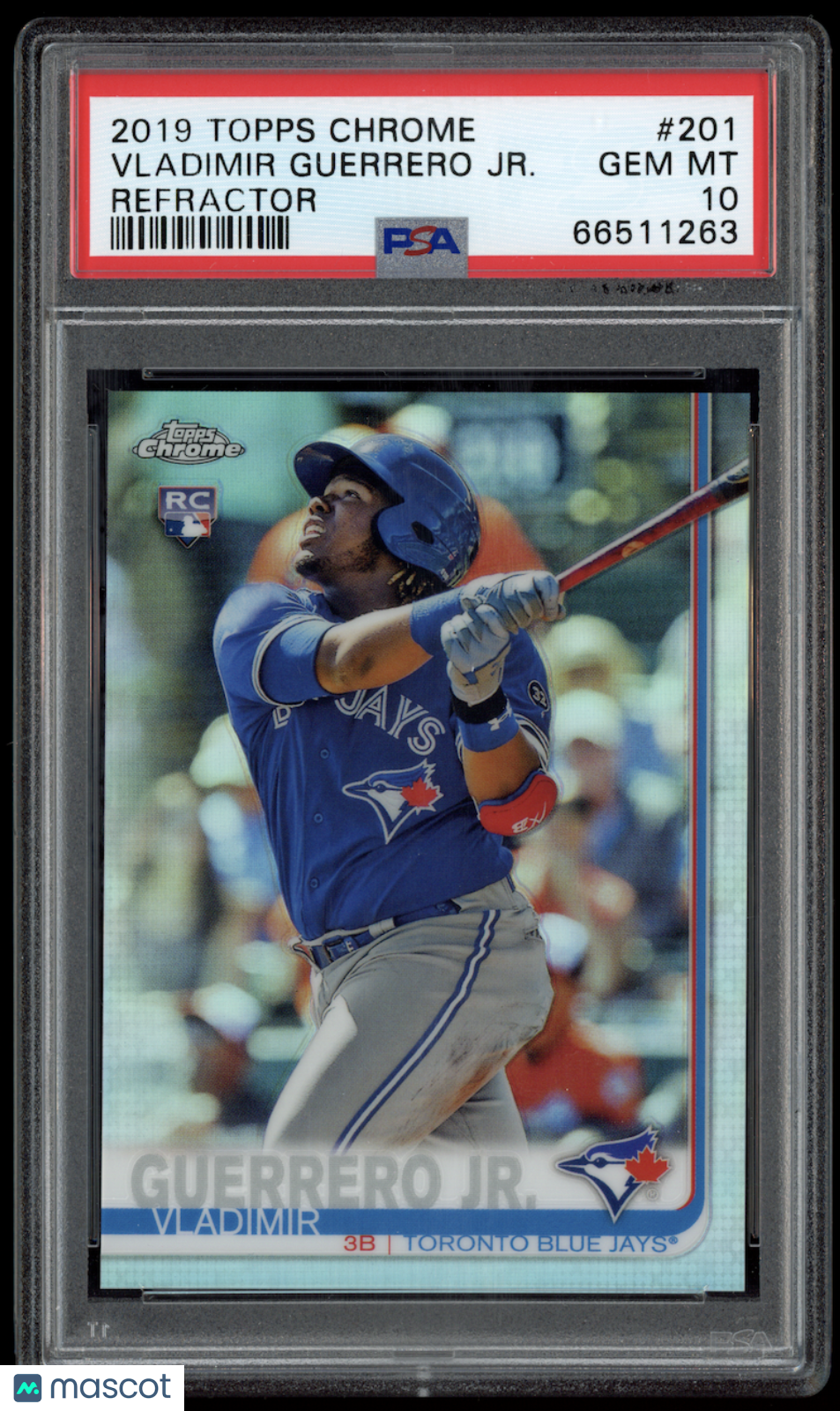 VLADIMIR GUERRERO JR. 2019 Topps Chrome Rookie Refractor #201 PSA