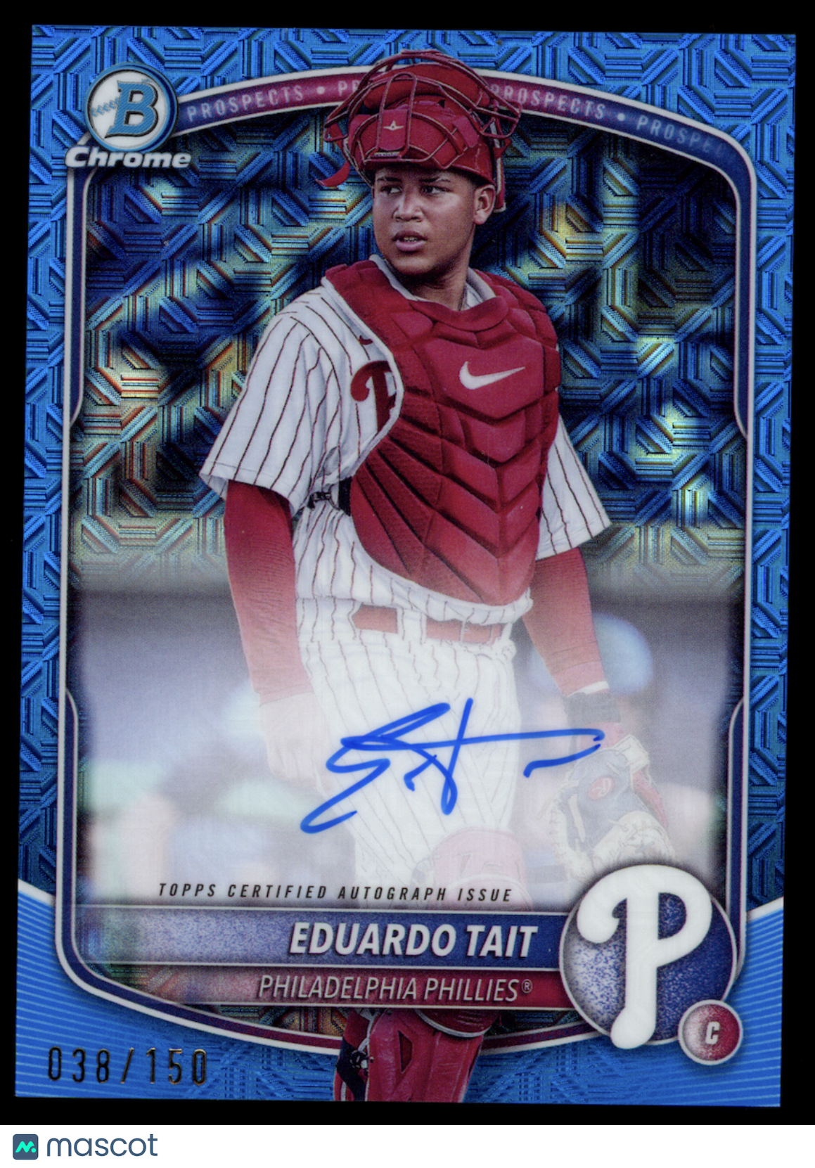 EDUARDO TAIT 2025 Bowman Chrome Mega Blue Mojo Refractor Auto /150 #BMA-ET