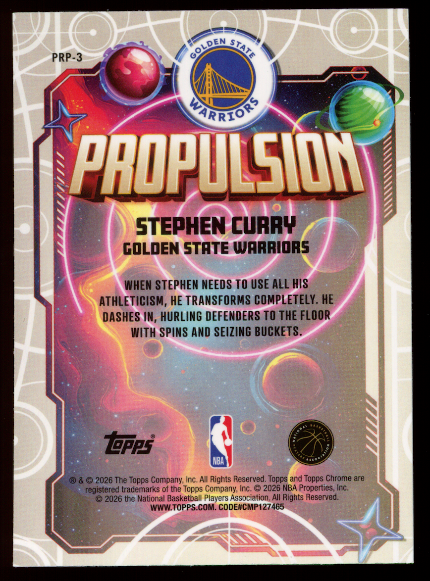 STEPHEN CURRY 2025-26 Topps Cosmic Chrome Propulsion Purple Nebula /150 #PRP-3