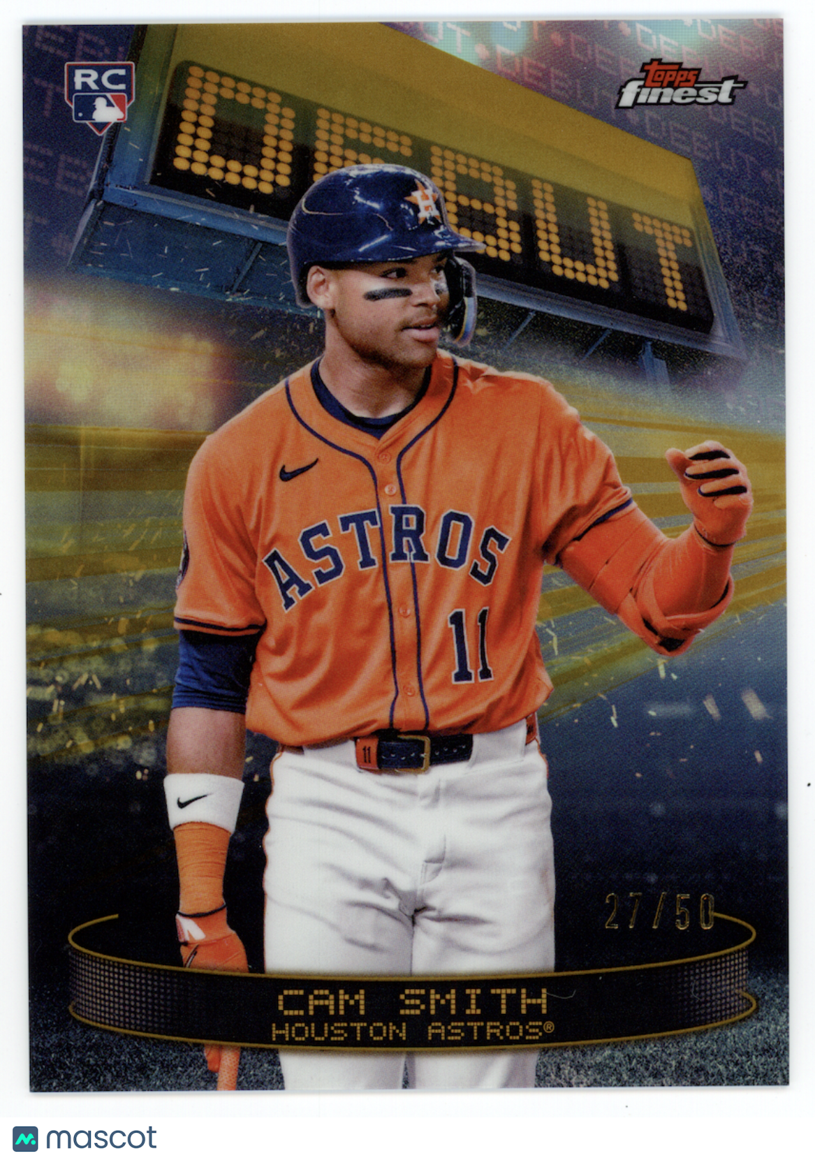 CAM SMITH 2025 Topps Finest Rookie Debut Gold Refractor /50 #D-26 Astros