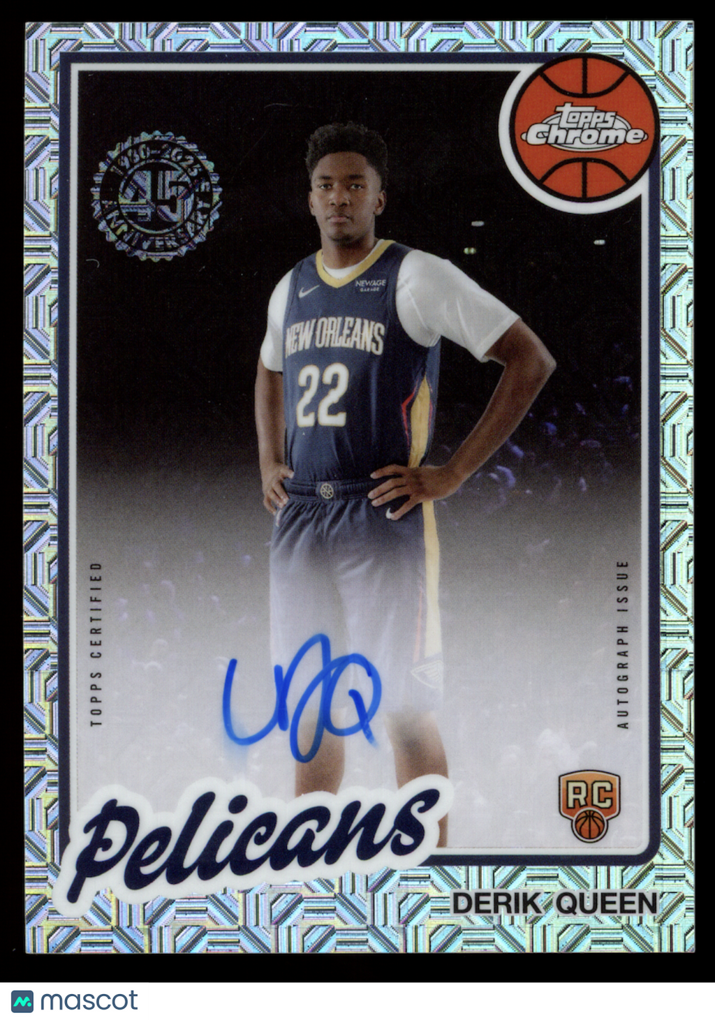 DERIK QUEEN 2025-26 Topps Chrome Mojo Refractor Rookie Auto #80CR2-DQ Pelicans