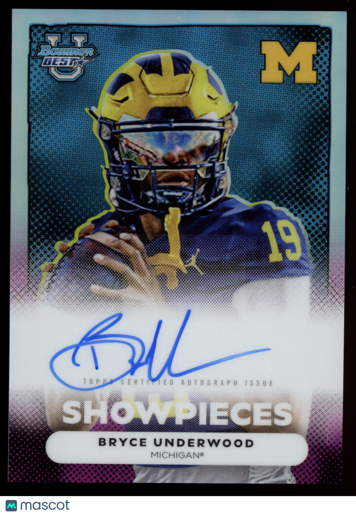 BRYCE UNDERWOOD 2025 Bowman U Best Showpieces Auto #BSA-BU Michigan