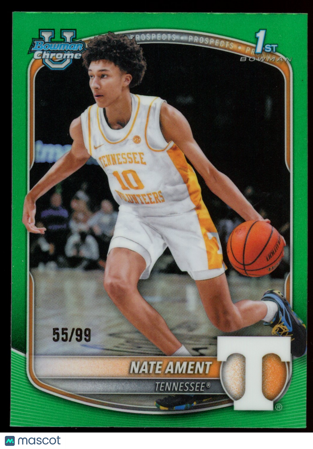 NATE AMENT 2025-26 Bowman Chrome University 1st Green Refractor /99 #BCP-5