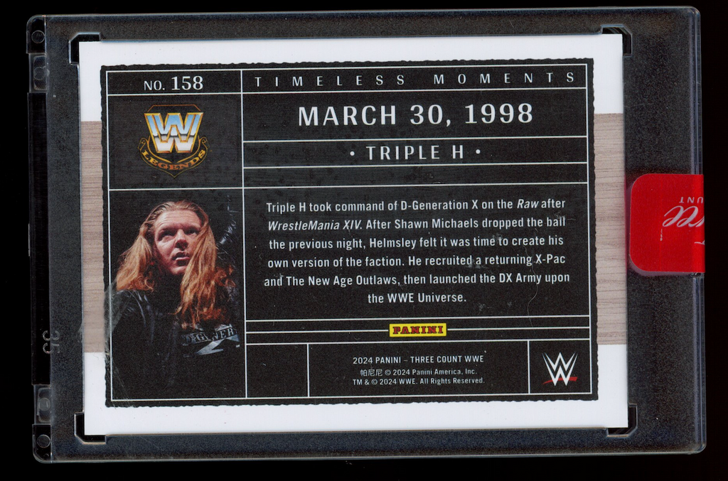 TRIPLE H 2024 Panini Three Count WWE Timeless Moments /25 #158