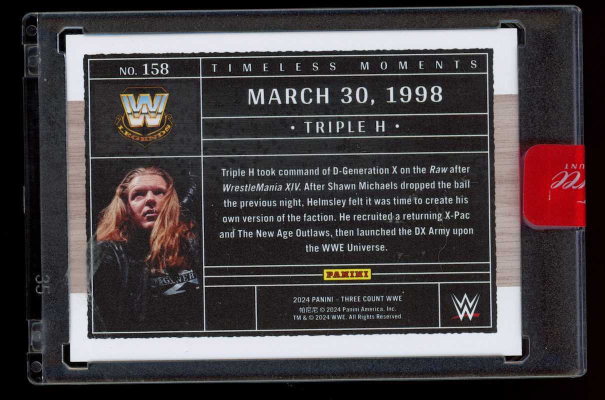 TRIPLE H 2024 Panini Three Count WWE Timeless Moments /25 #158