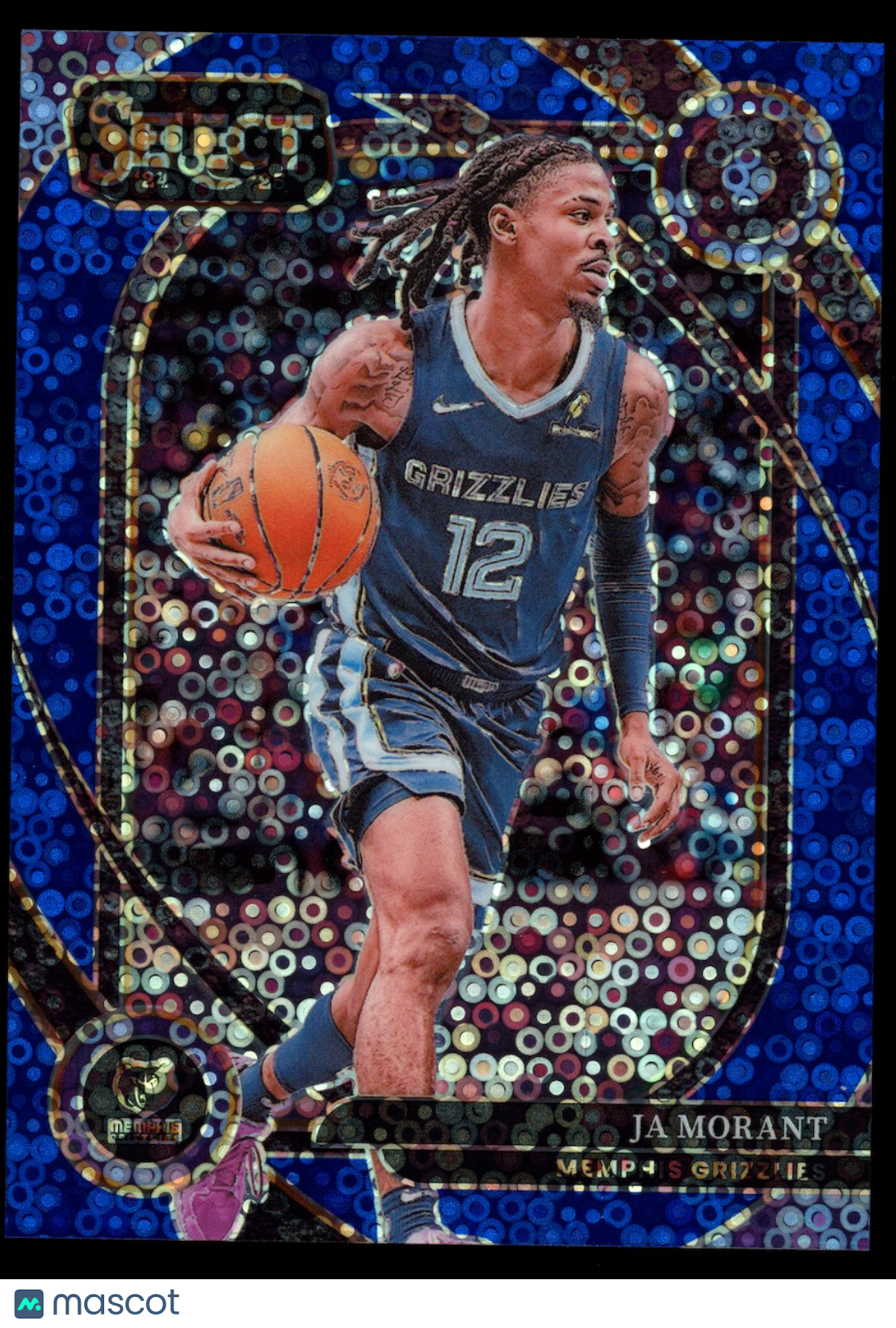 JA MORANT 2024-25 Panini Select Courtside Blue Disco Prizm /25 #257 Grizzlies