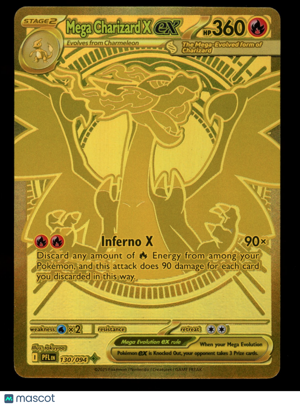 MEGA CHARIZARD X EX 2026 Pokemon ME Phantasmal Flames #130 Mega Hyper Rare