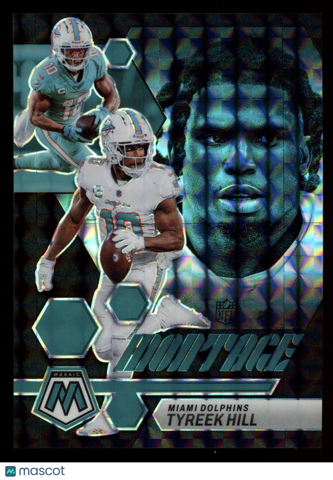 TYREEK HILL 2023 Panini Mosaic Montage Black Prizm 1/1 #M-17 Dolphins