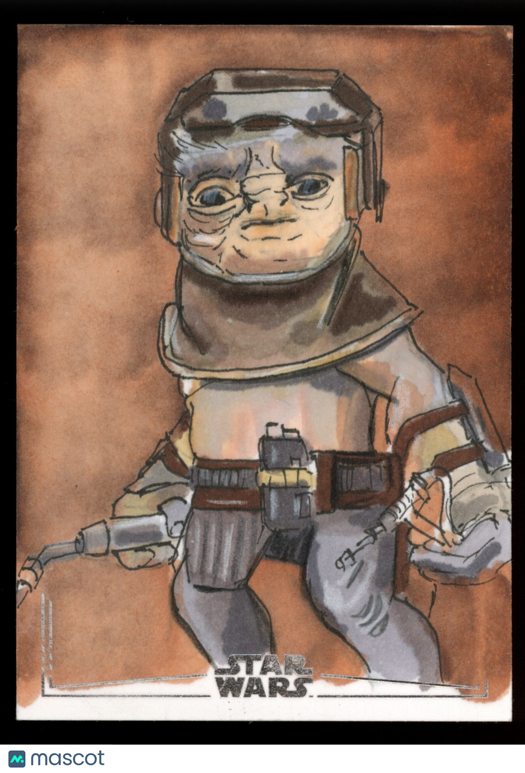 BABU FRIK 2025 Topps Star Wars Authentic Sketch Card By Laura Inglis