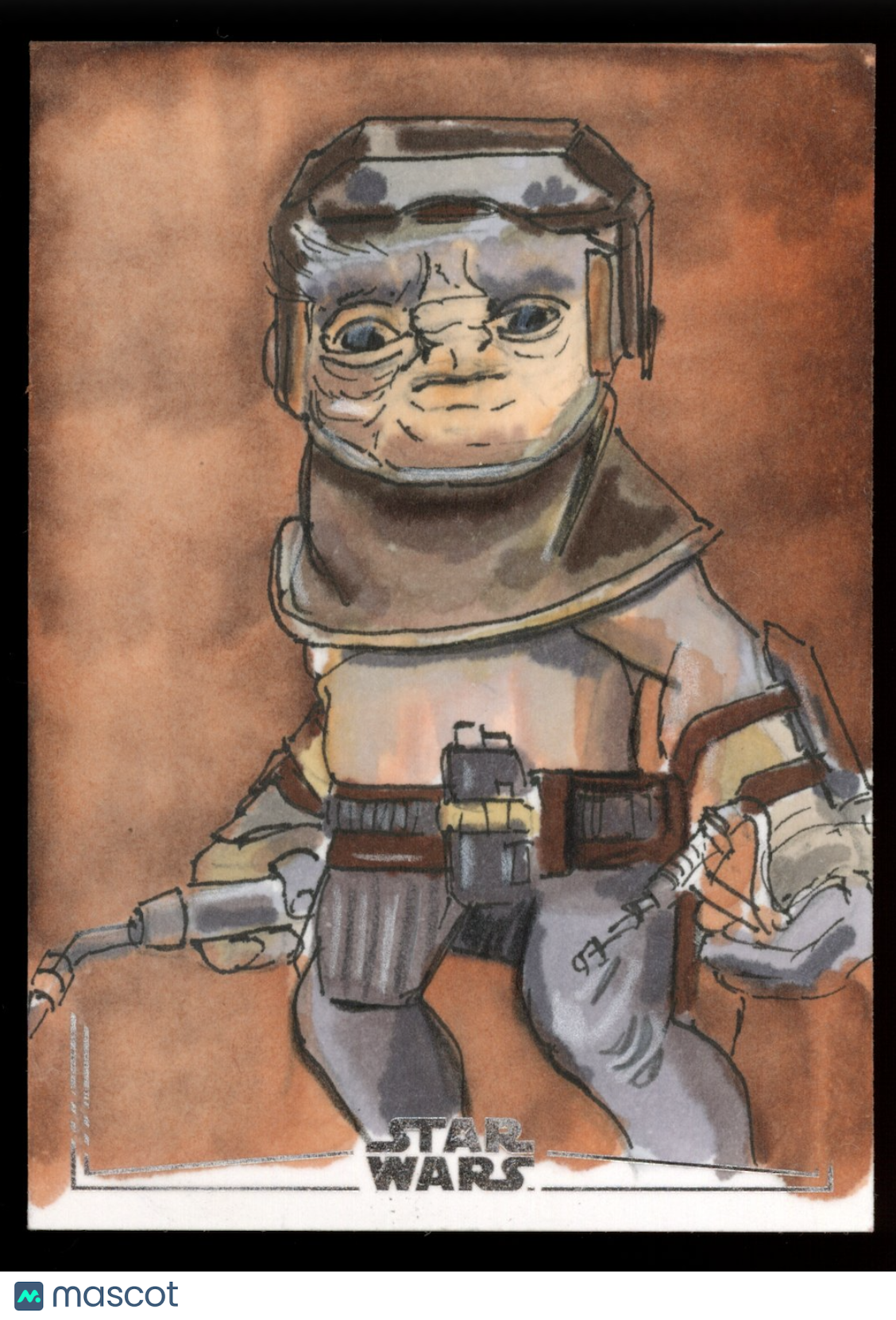 BABU FRIK 2025 Topps Star Wars Authentic Sketch Card By Laura Inglis