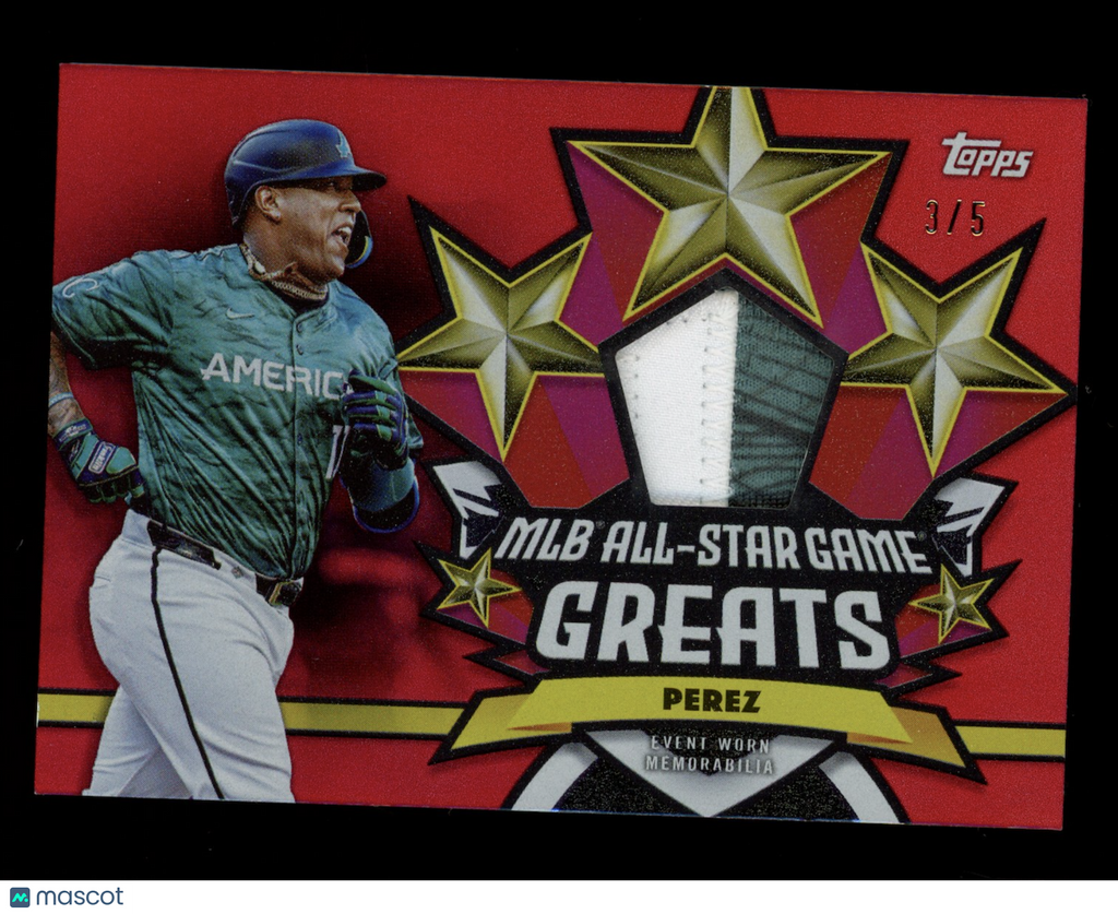 SALVADOR PEREZ 2025 Topps MLB All-Star Game Greats Patch Red /5 #ASGR-SP Royals