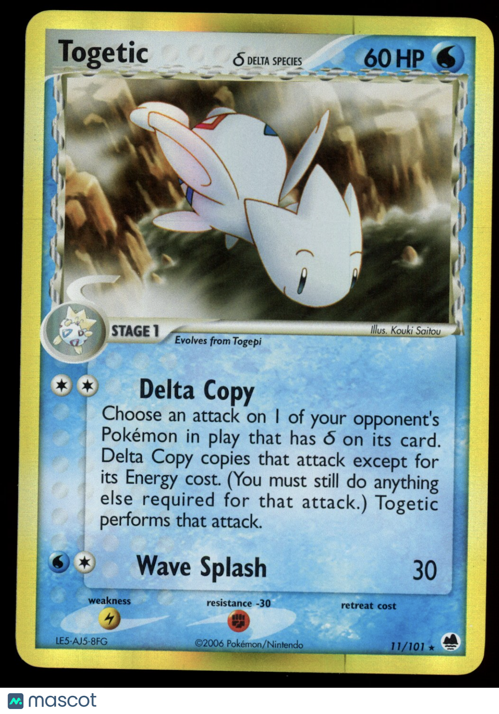 TOGETIC 2008 Pokemon EX Dragon Frontiers #11/101 Holo Rare