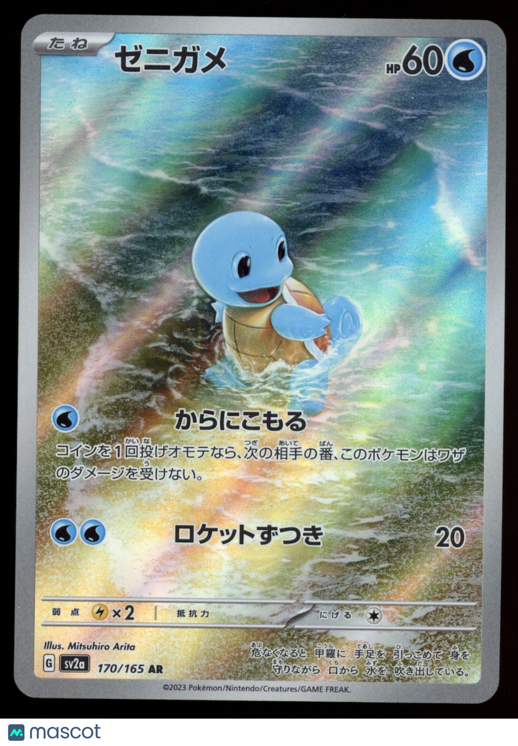SQUIRTLE 2023 Pokemon Japanese Scarlet & Violet 151 Art Rare #170/165