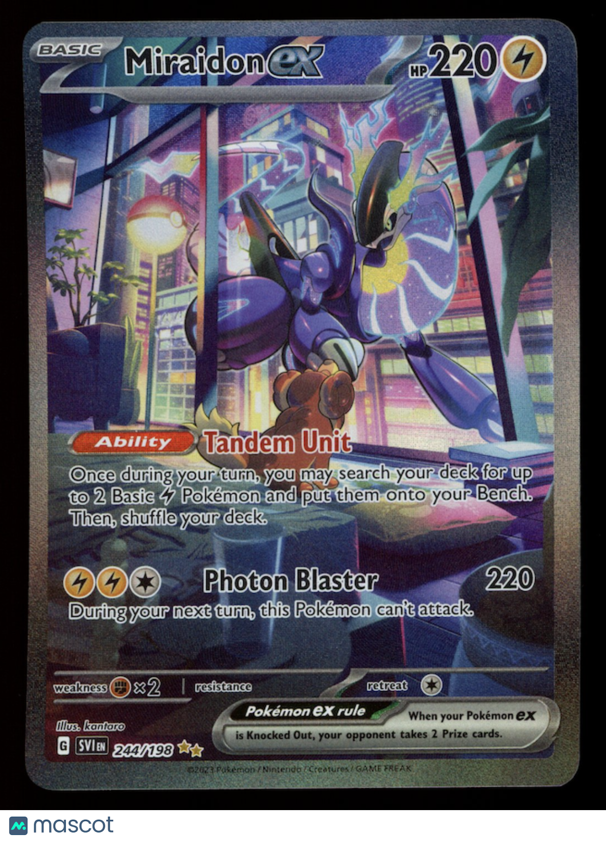 MIRAIDON EX 2023 Pokemon Scarlet & Violet #244 Special Illustration Rare