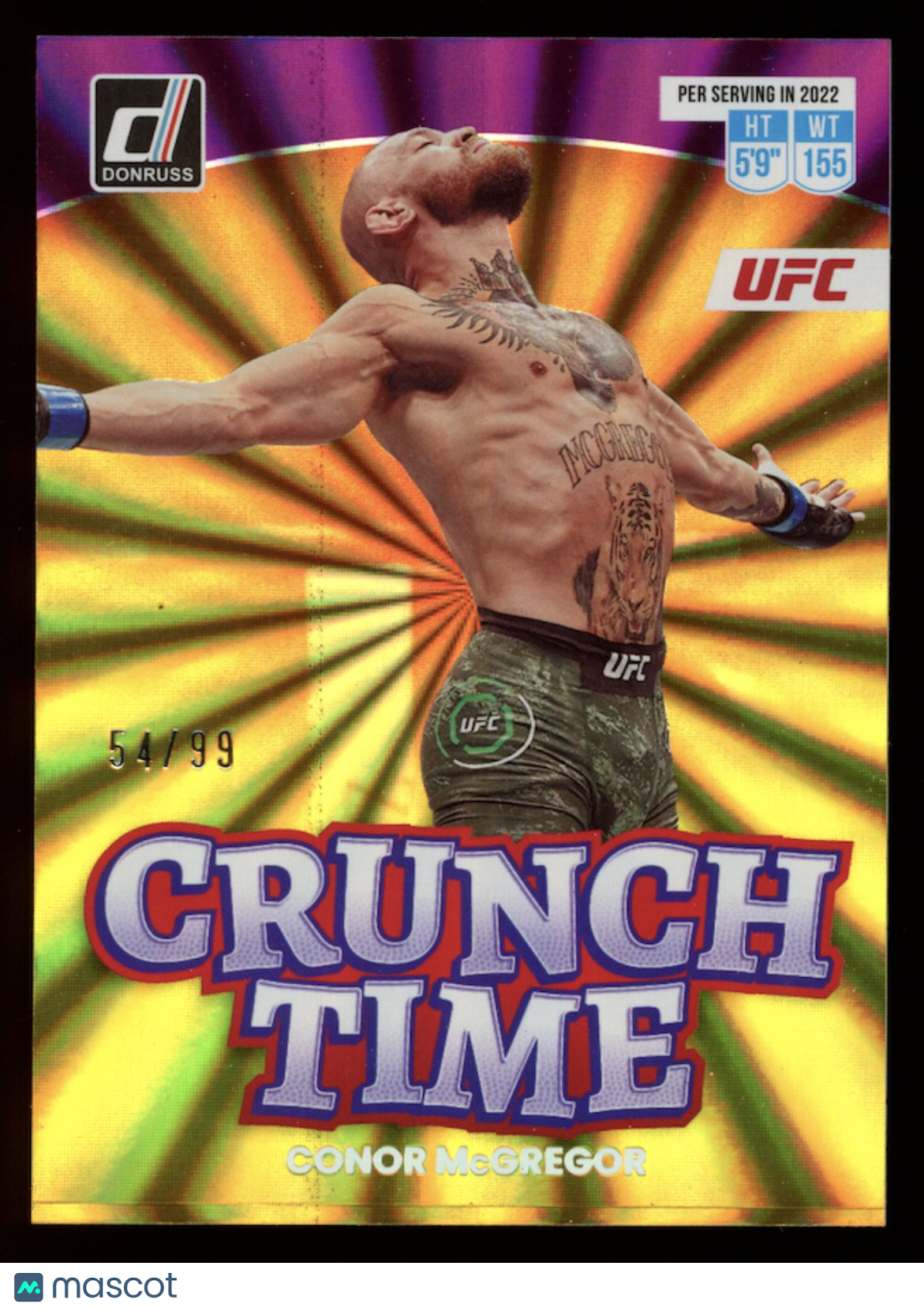 CONOR MCGREGOR 2023 Panini Donruss UFC Crunch Time Holo /99 #18