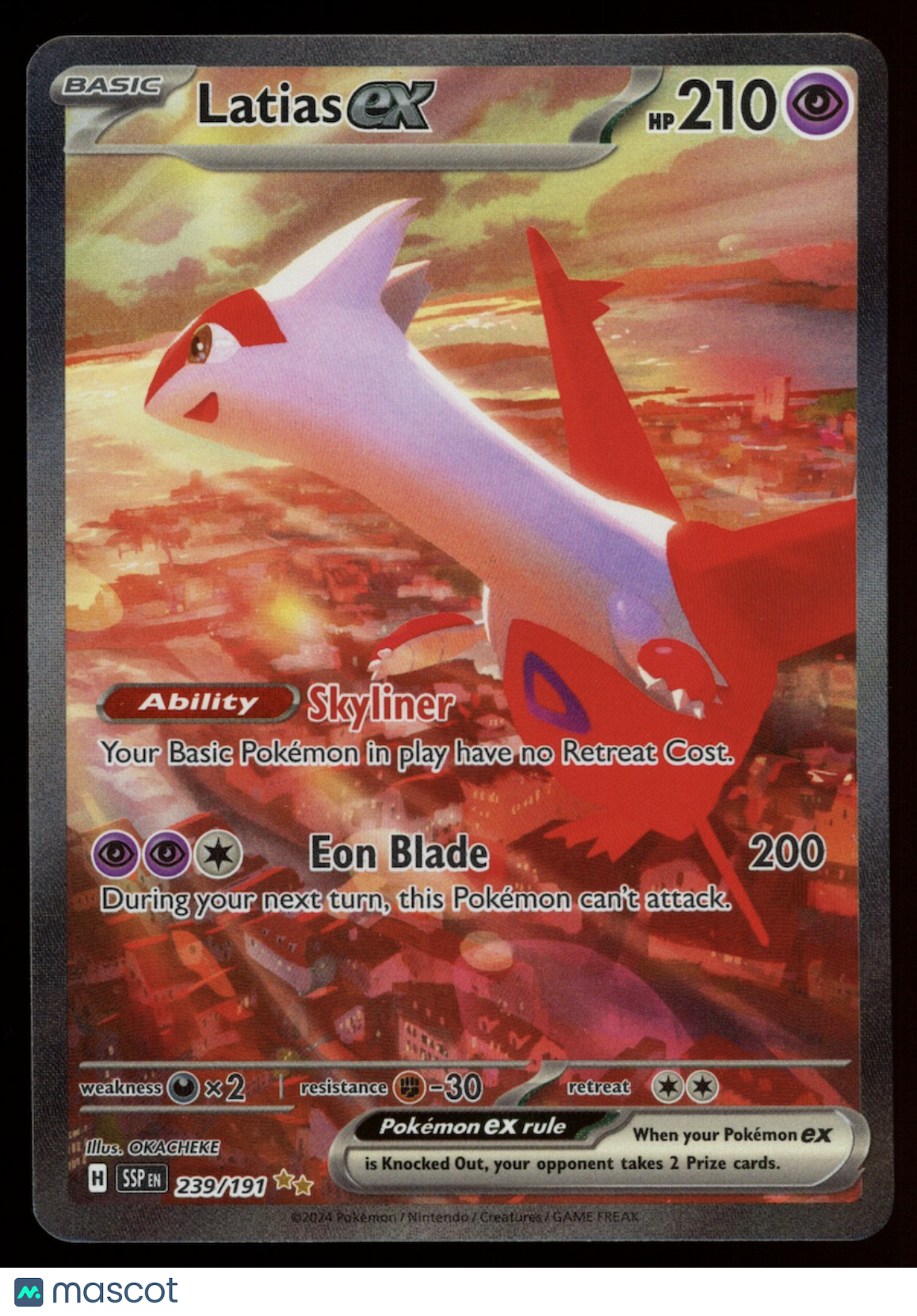 LATIAS EX 2024 Pokemon S&V Surging Sparks #239/191 Special Illustration Rare