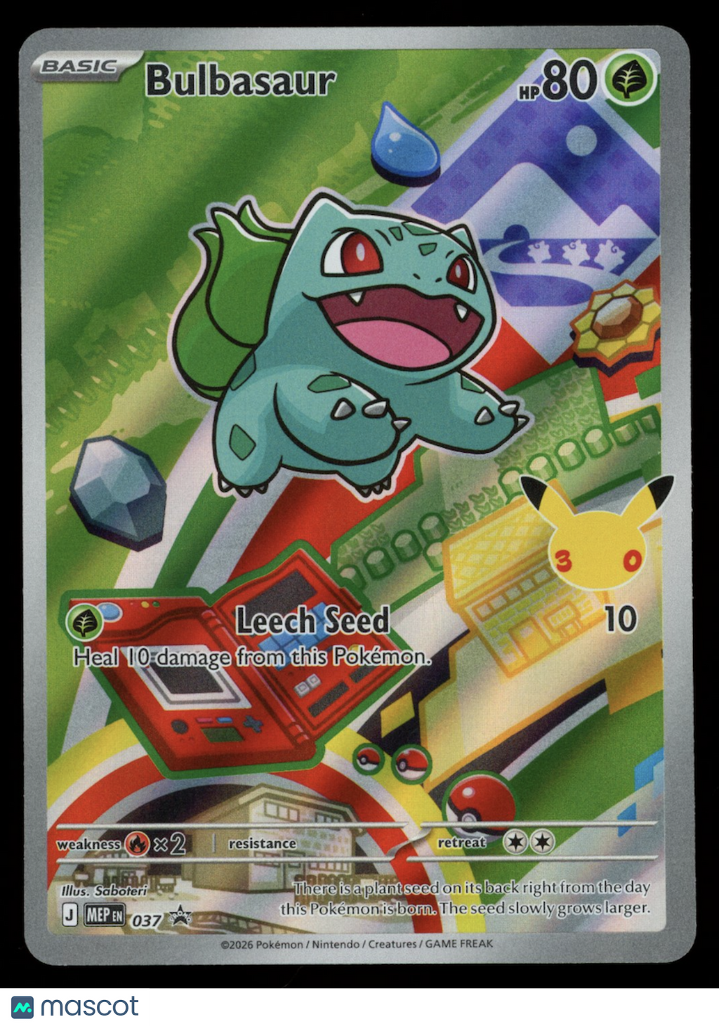 BULBASAUR 2026 Pokemon Mega Evolution First Partner Black Star Promo #037
