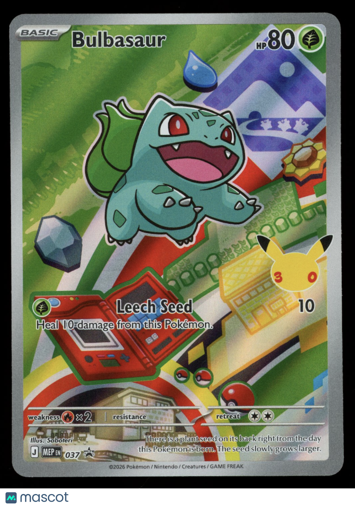 BULBASAUR 2026 Pokemon Mega Evolution First Partner Black Star Promo #037