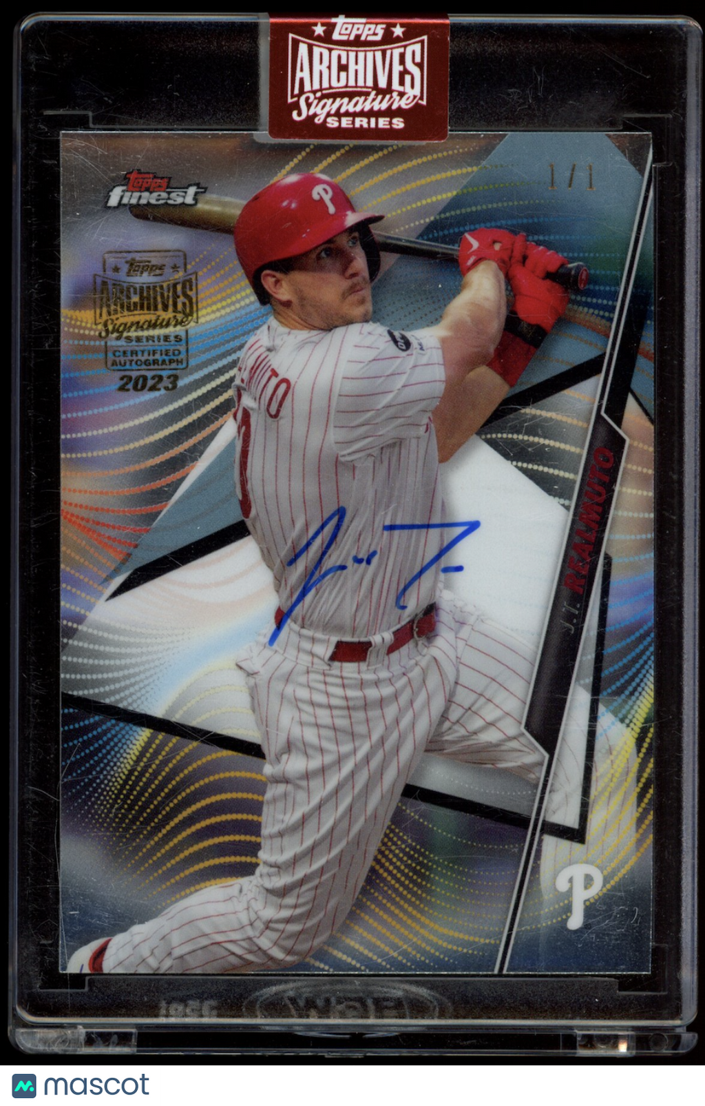 J.T. REALMUTO 2023 Topps Archives Signature Series Finest Auto 1/1 #85 Phillies