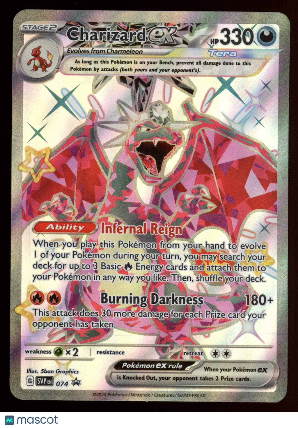 CHARIZARD EX 2024 Pokemon Scarlet & Violet Black Star Promo PAF Tin #074