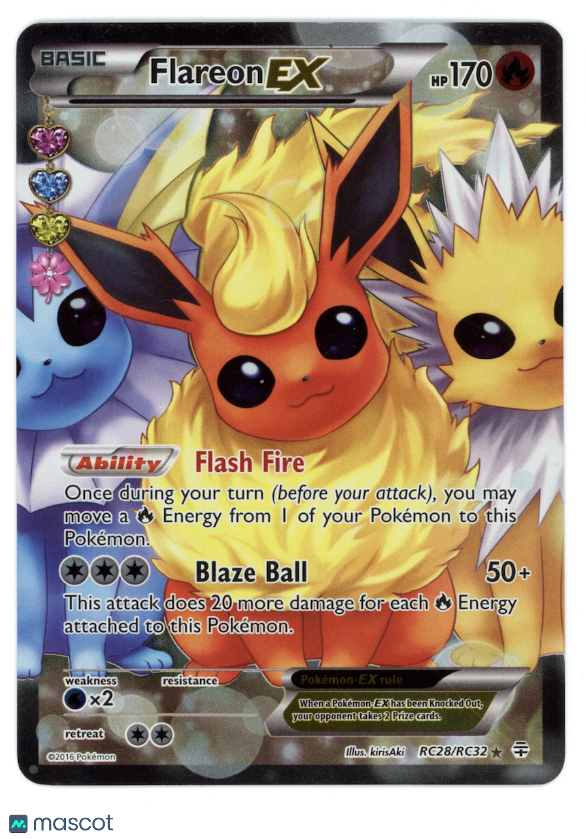 FLAREON EX 2016 Pokemon Generations Radiant Collection #RC28/RC32 Ultra Rare