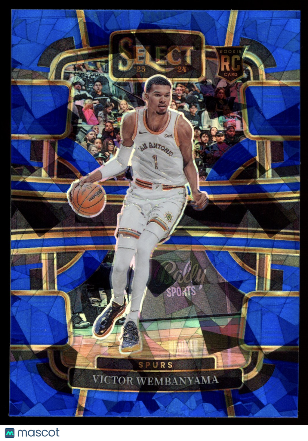 VICTOR WEMBANYAMA 2023-24 Panini Select Rookie Blue Cracked Ice Prizm #87 Spurs