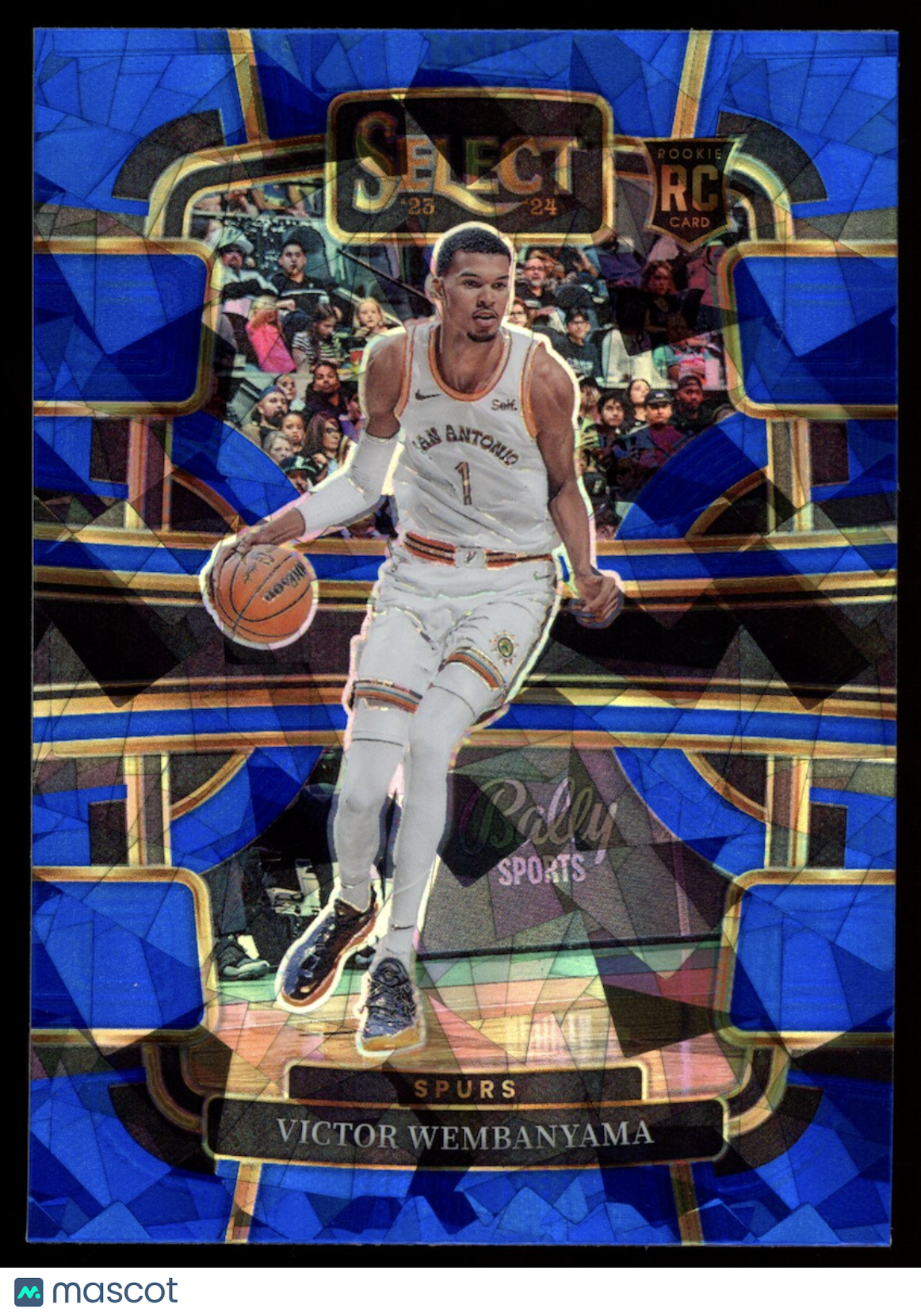 VICTOR WEMBANYAMA 2023-24 Panini Select Rookie Blue Cracked Ice Prizm #87 Spurs
