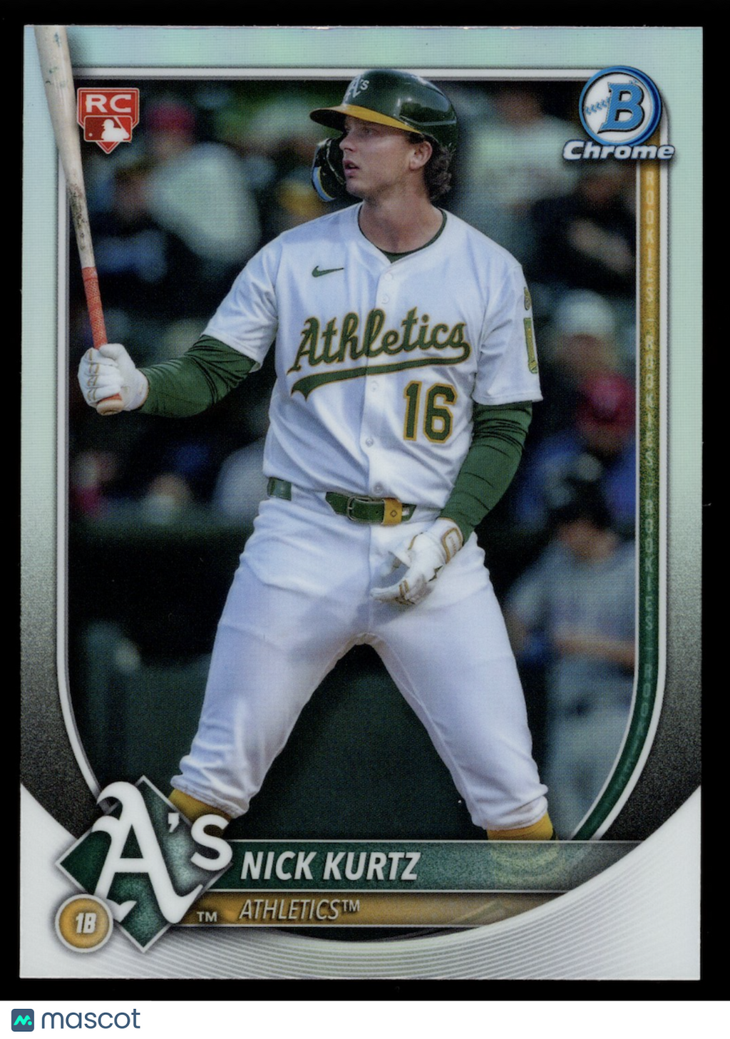 NICK KURTZ 2025 Bowman Chrome Rookie Red Variation SP #93 Athletics