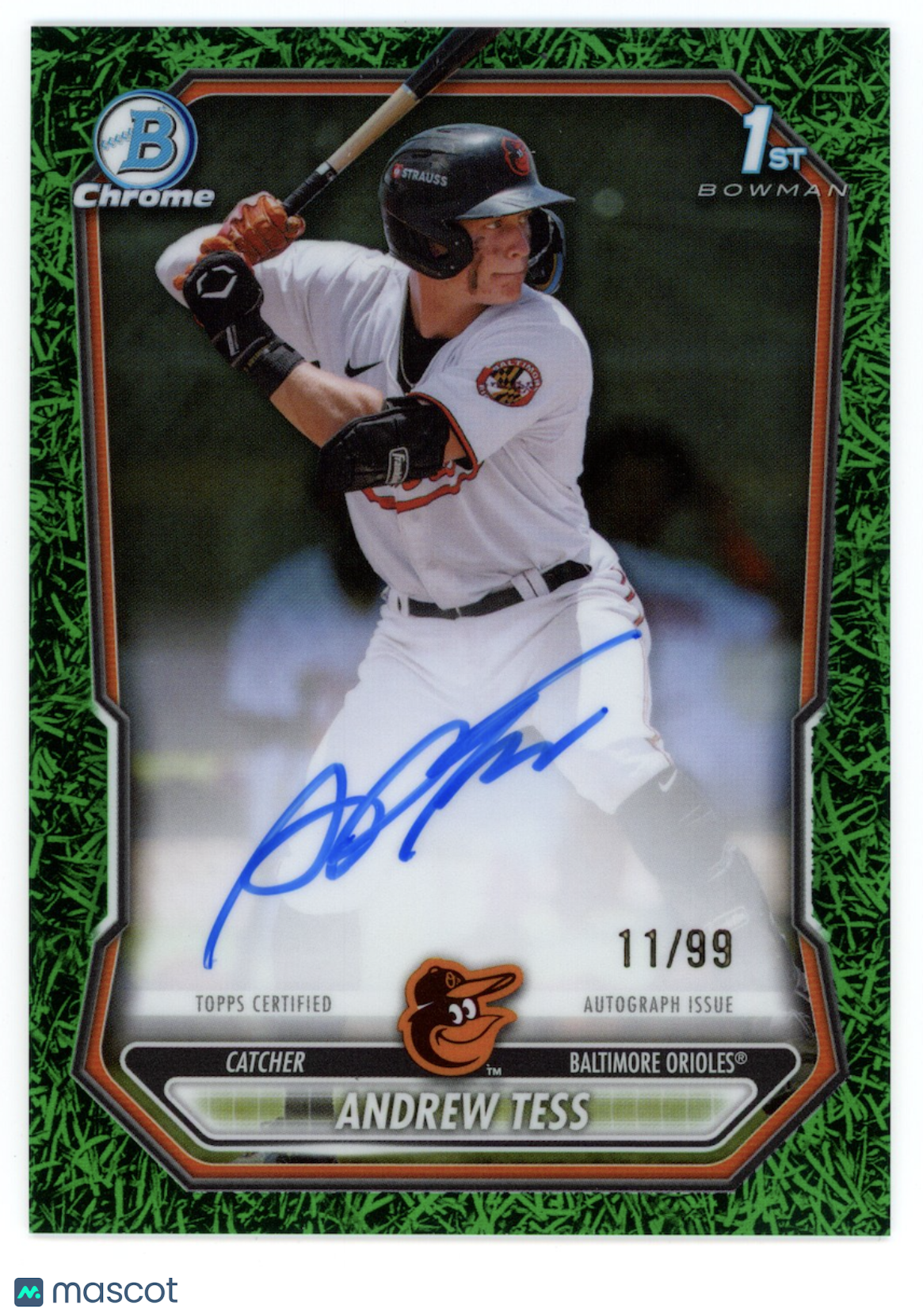 ANDREW TESS 2026 Bowman Chrome 1st Prospect Auto Green Grass /99 #CPA-AT Orioles