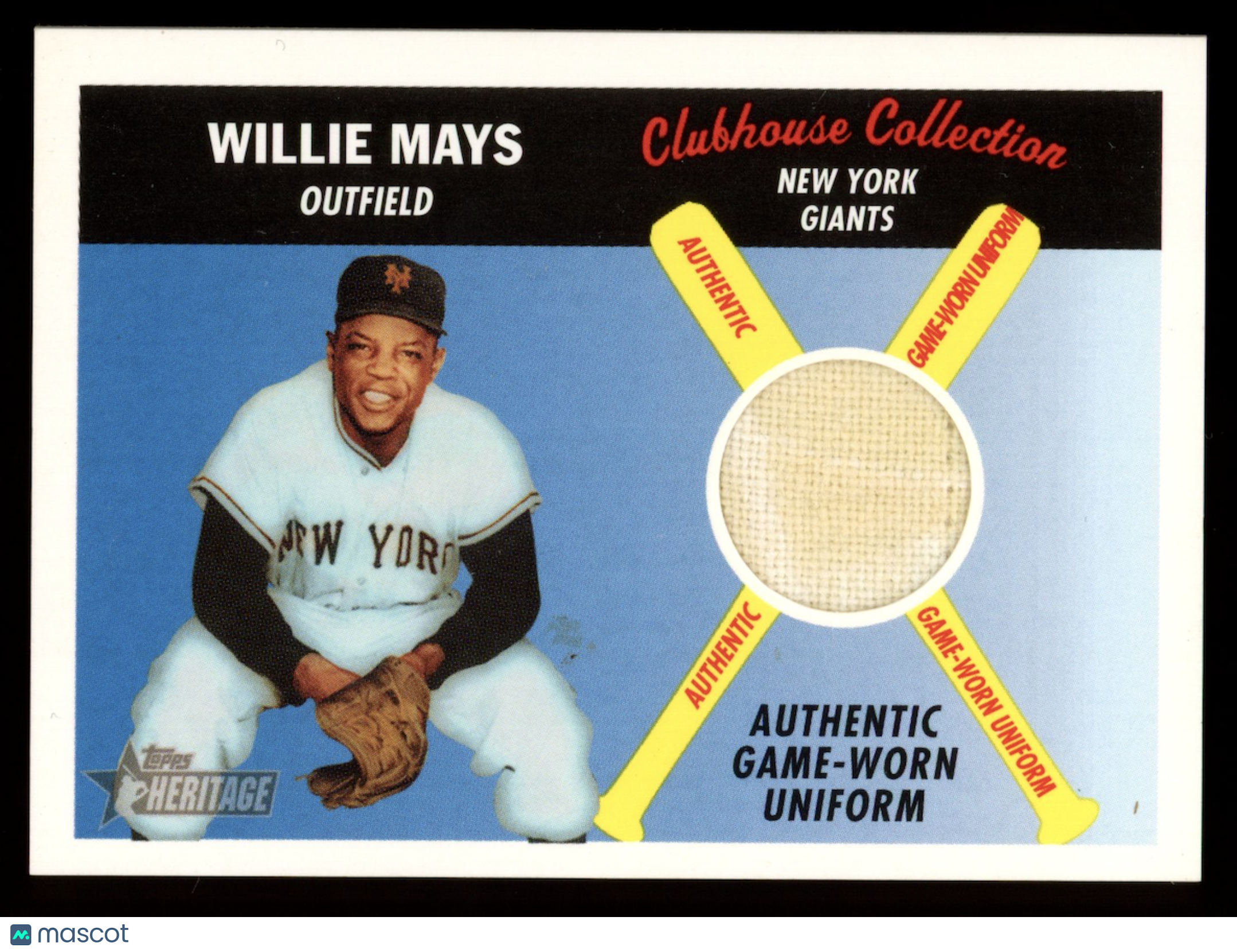 WILLIE MAYS 2004 Topps Heritage Clubhouse Collection Game Worn Patch #CCR-WM