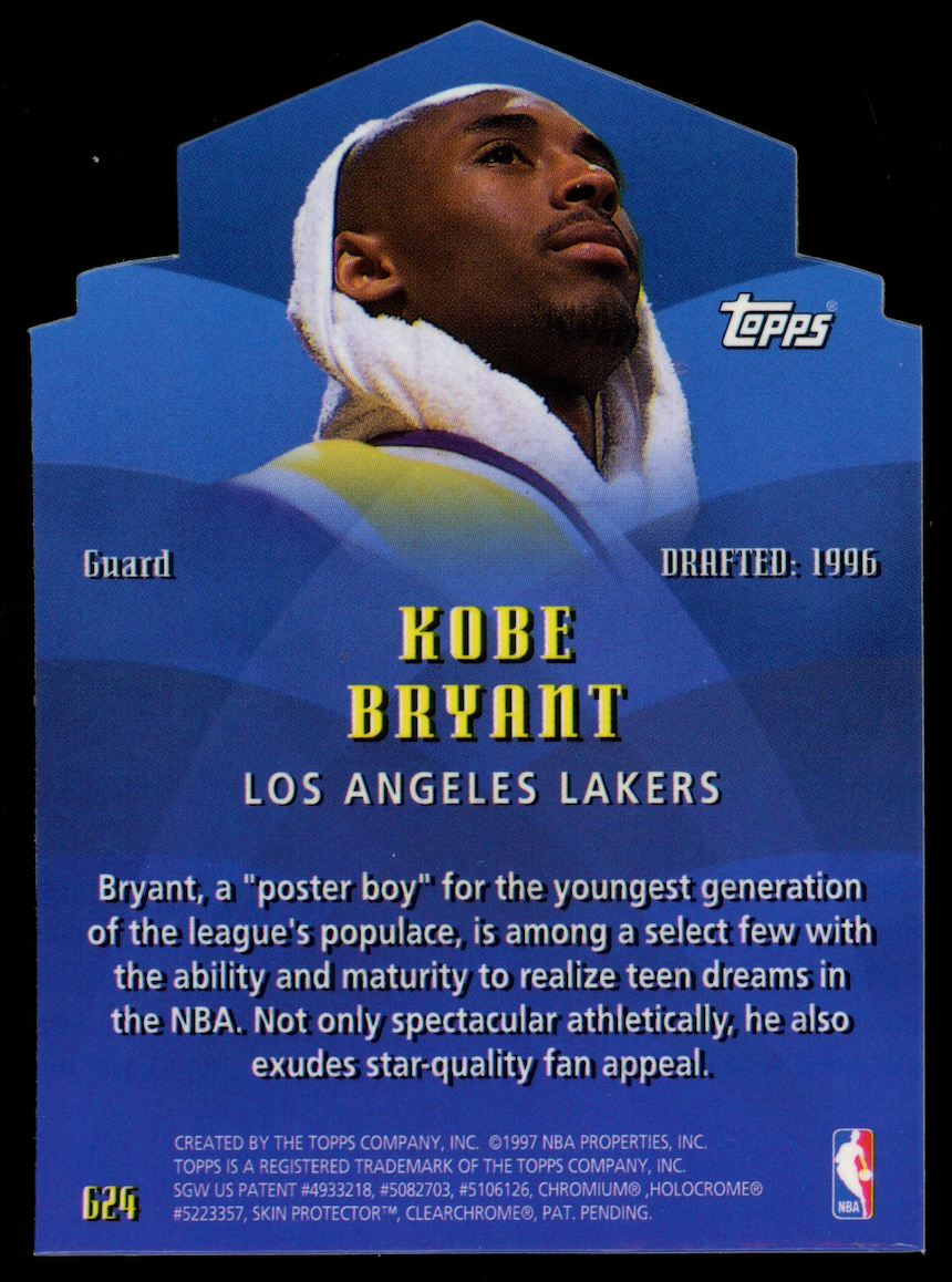 KOBE BRYANT 1997-98 Topps Generations Die-Cut #G24 Los Angeles Lakers