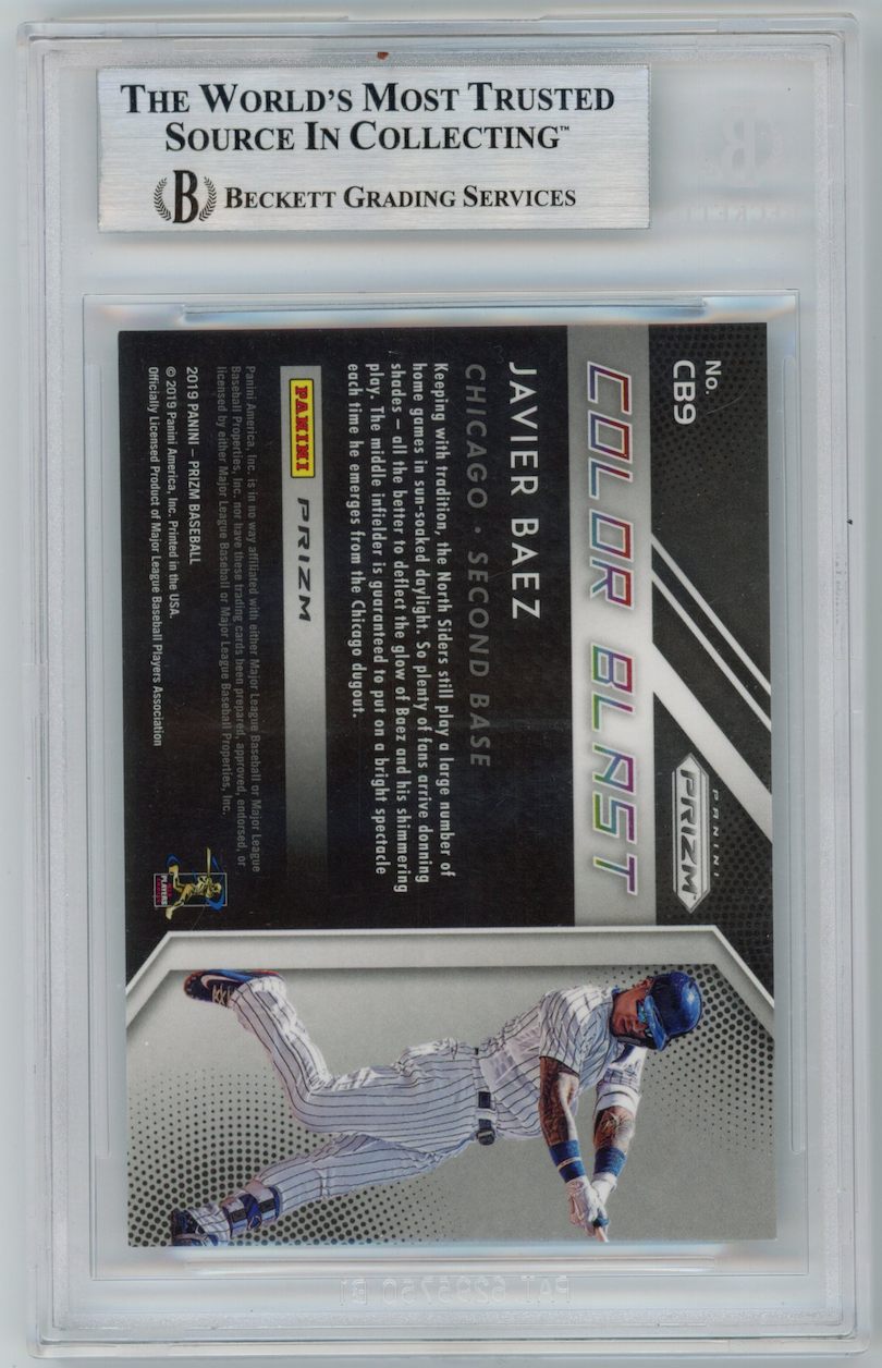 JAVIER BAEZ 2019 Panini Prizm Color Blast Case Hit SSP #9 BGS 9 Cubs