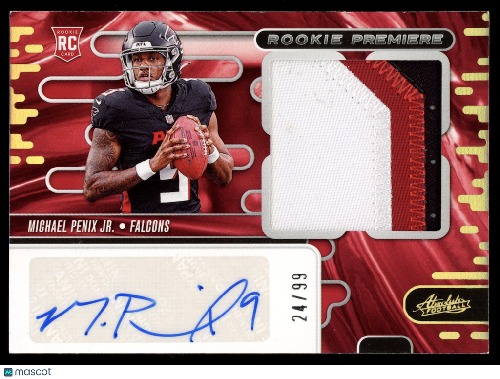 MICHAEL PENIX JR. 2024 Panini Absolute Rookie Premiere Patch Auto /99 #RPMA-MPJ