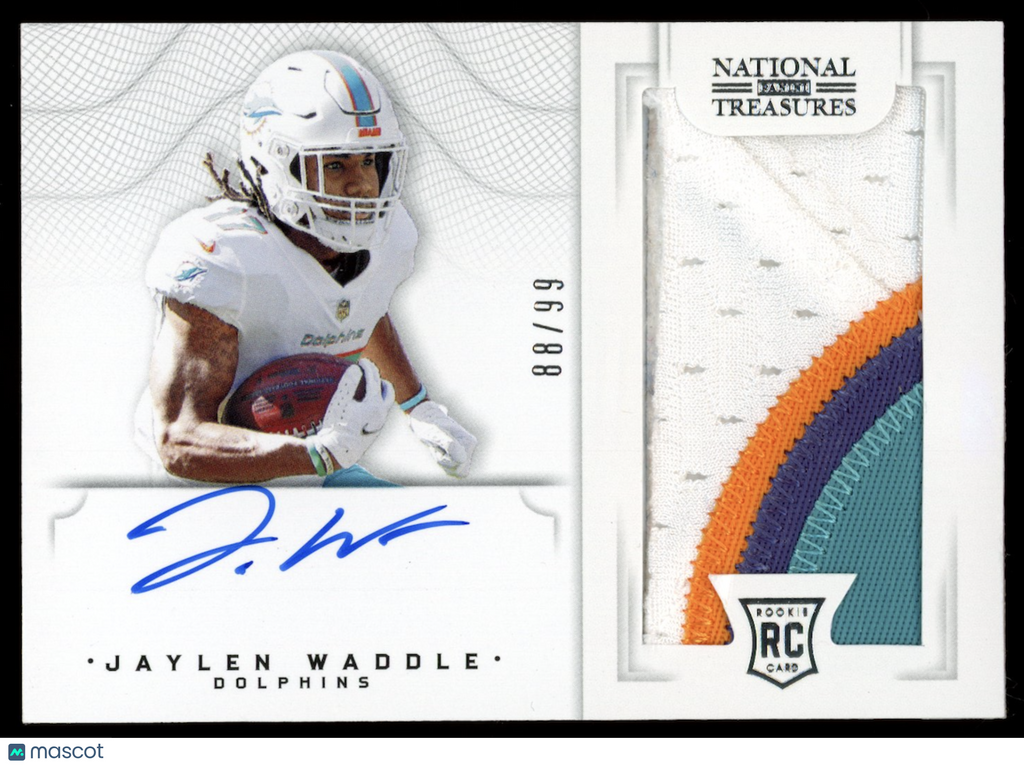 JAYLEN WADDLE 2021 Panini National Treasures Crossover Rookie Patch Auto /99