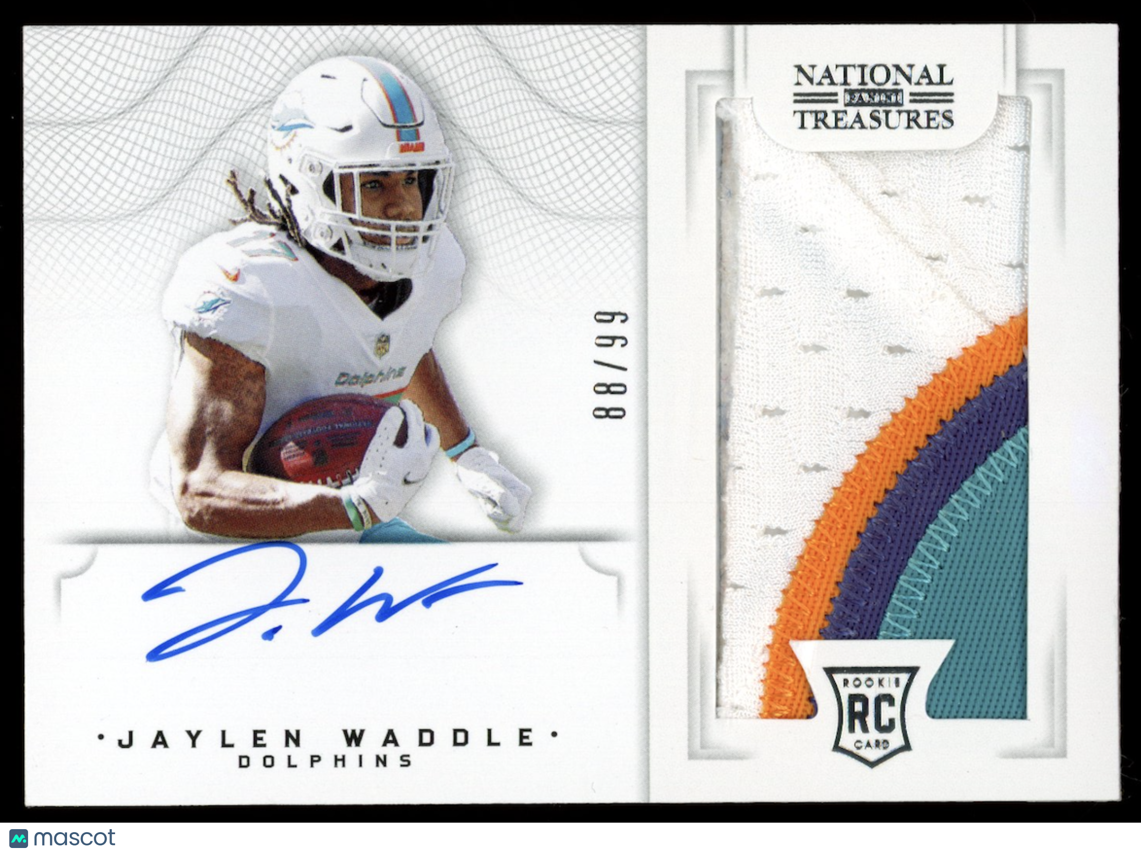 JAYLEN WADDLE 2021 Panini National Treasures Crossover Rookie Patch Auto /99