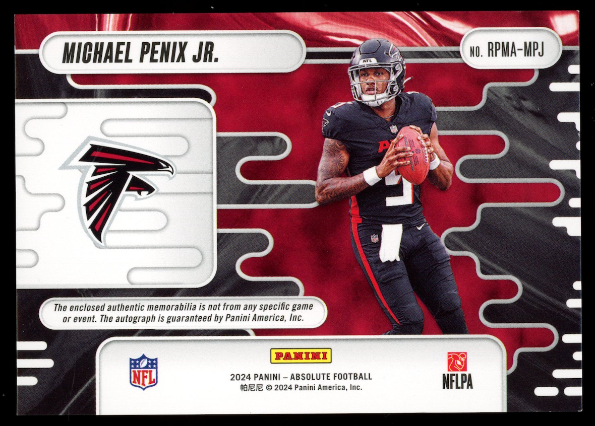 MICHAEL PENIX JR. 2024 Panini Absolute Rookie Premiere Patch Auto /99 #RPMA-MPJ