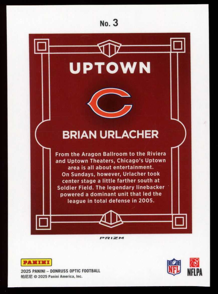 BRIAN URLACHER 2025 Panini Donruss Optic Uptown Case Hit SSP #3 Bears