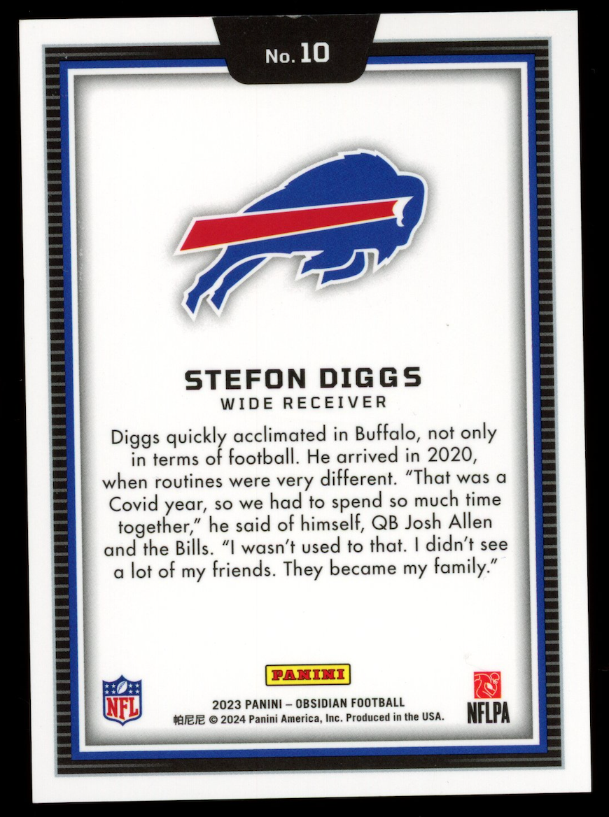 STEFON DIGGS 2023 Panini Obsidian Black Color Blast Case Hit SSP #10 Bills
