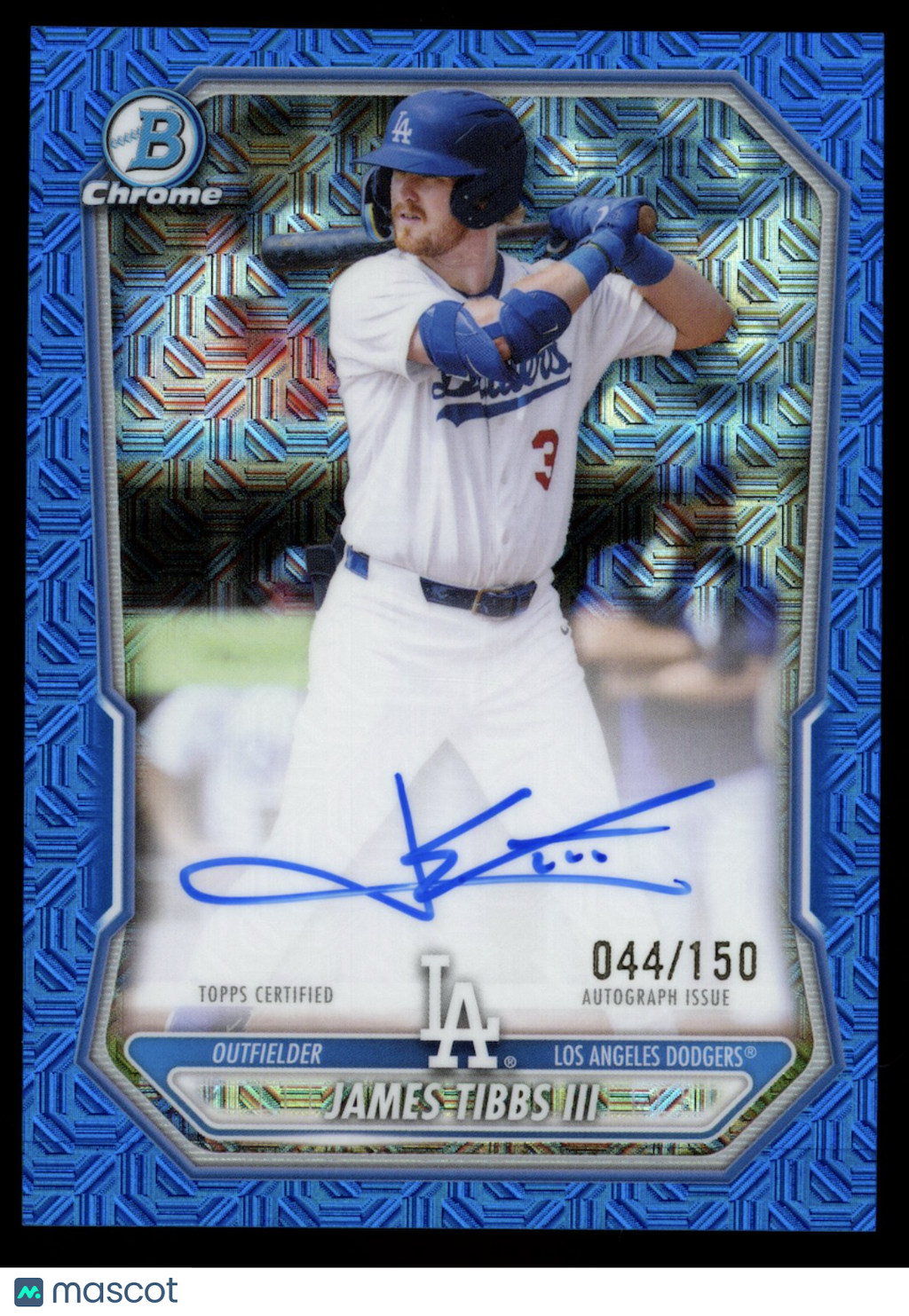 JAMES TIBBS III 2026 Bowman Chrome Prospect Auto Blue Mojo Refractor /150 #BMAJT