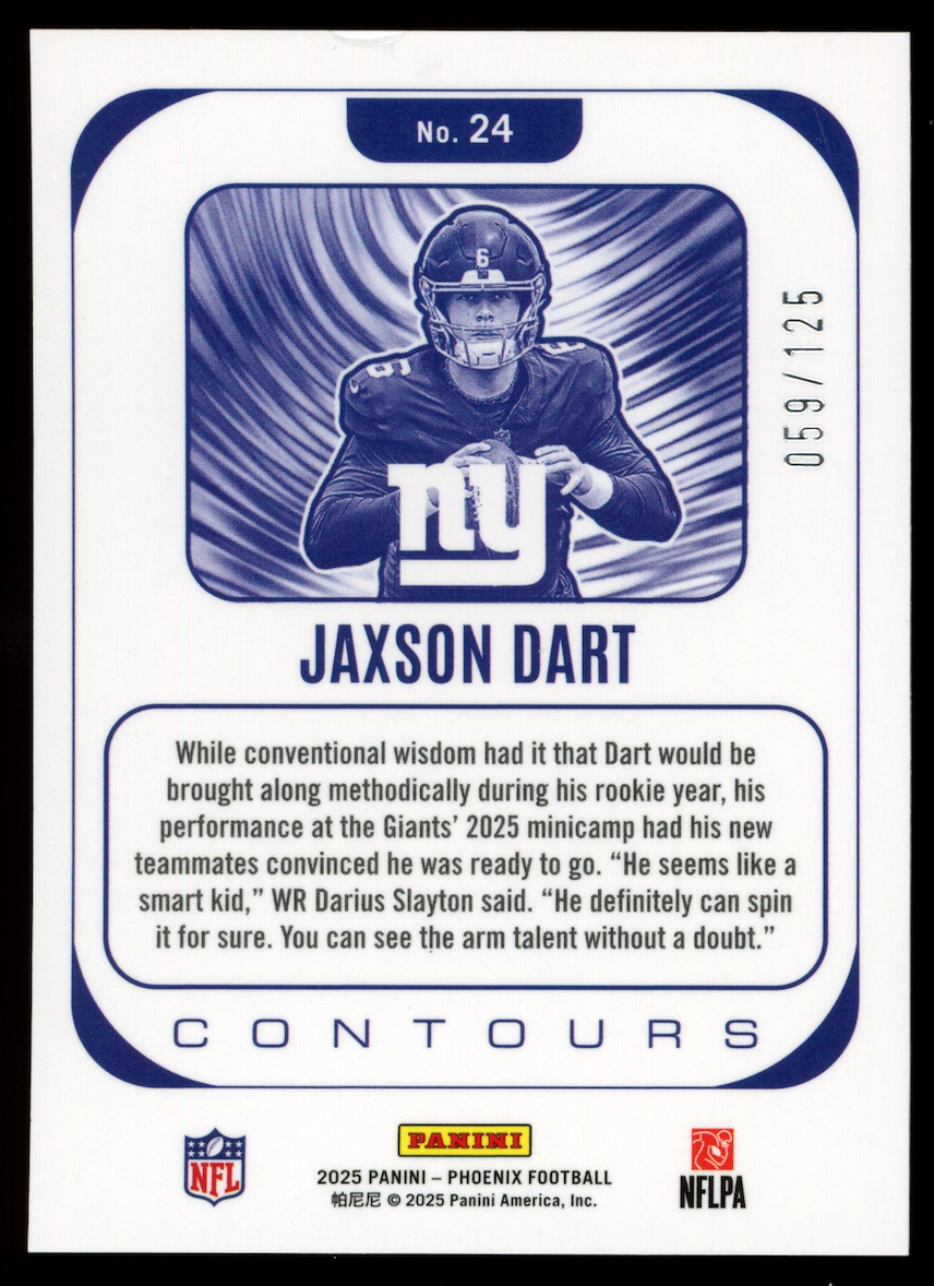 JAXSON DART 2025 Panini Phoenix Rookie Contours Bronze Pandora /125 #24 Giants