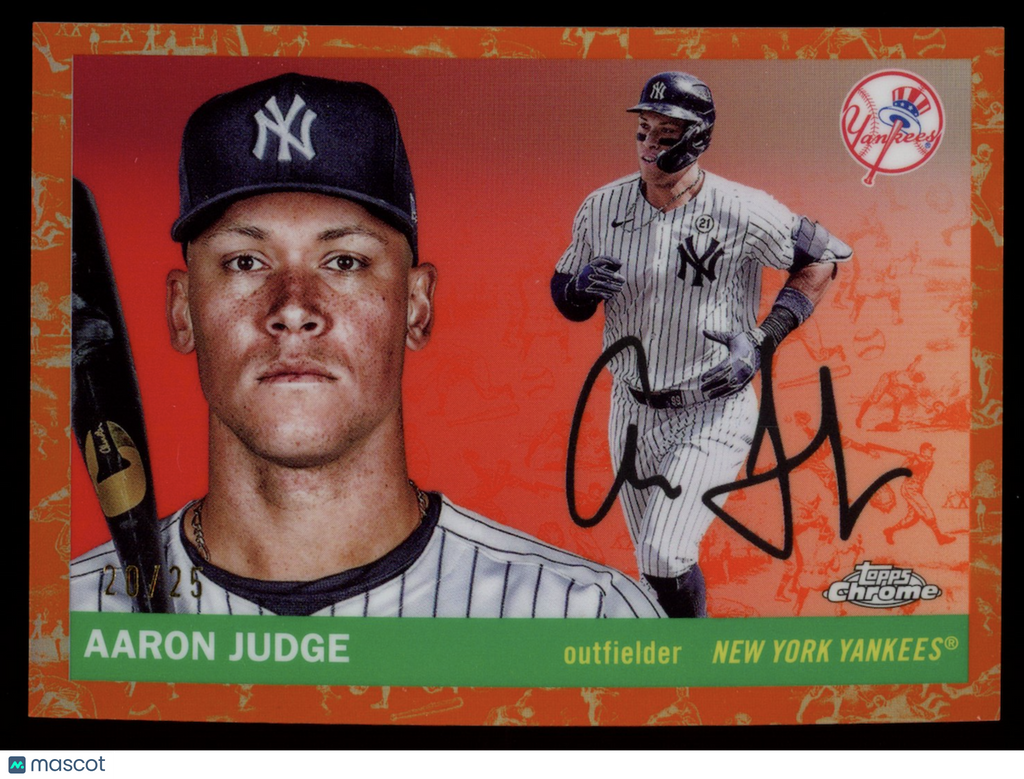 AARON JUDGE 2025 Topps Chrome Platinum Orange Toile Refractor /25 #136 Yankees