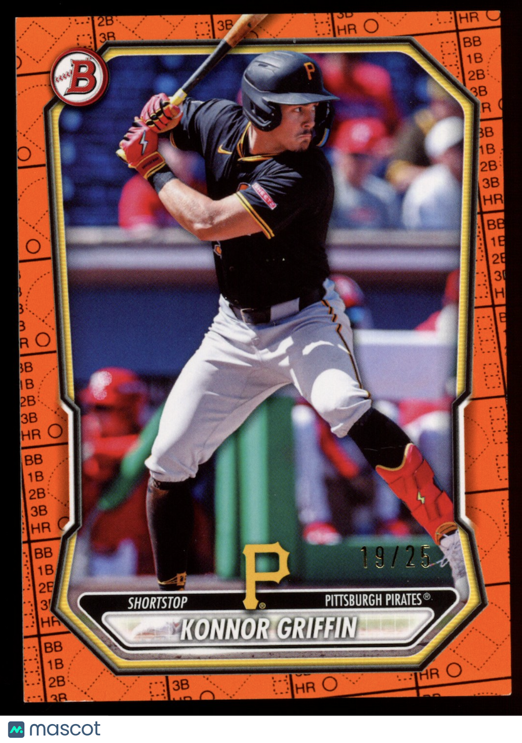 KONNOR GRIFFIN 2026 Bowman Orange Scorecard Variation /25 #BP-92 Pirates