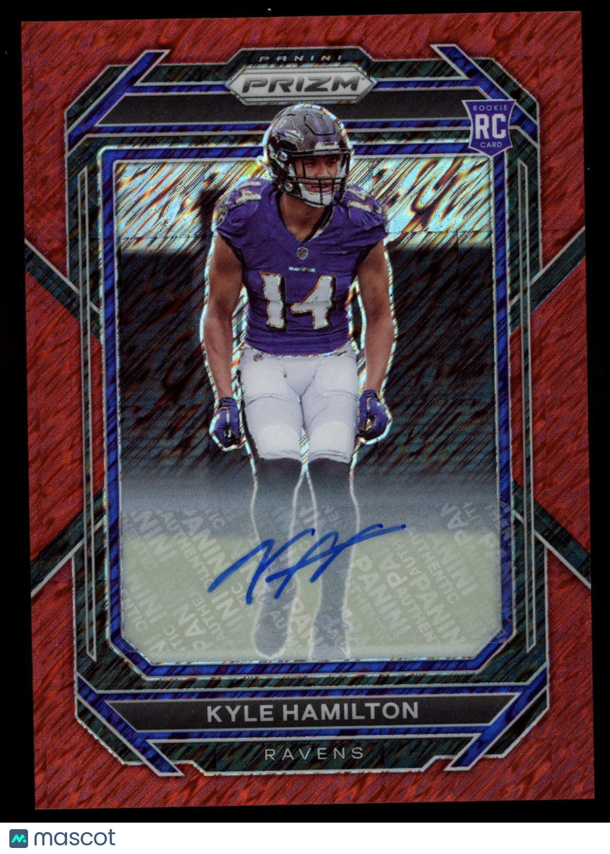 KYLE HAMILTON 2023 Panini Prizm  Rookie Auto Red Shimmer FOTL /35 #342 Ravens